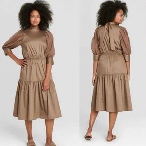 Prologue Long Sleeve Brown Dress